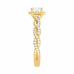 1 CT. Classic Halo Lab Created Diamond Enagegement Ring