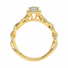 1 CT. Classic Halo Lab Created Diamond Enagegement Ring