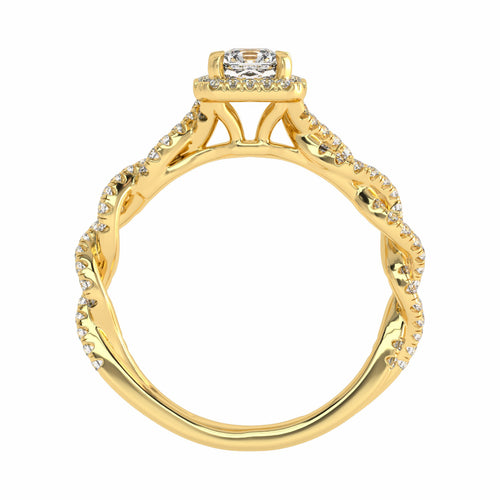 1 CT. Classic Halo Lab Created Diamond Enagegement Ring