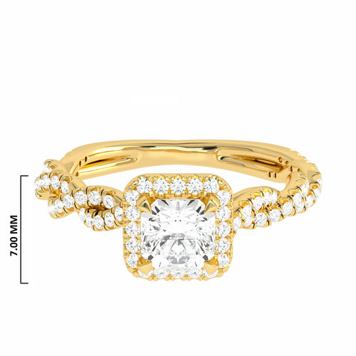 1 CT. Classic Halo Lab Created Diamond Enagegement Ring