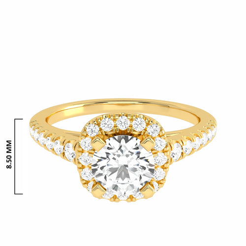 1 CT. Classic Halo Natural Diamond Enagegement Ring.