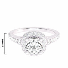 1 CT. Classic Halo Natural Diamond Enagegement Ring.