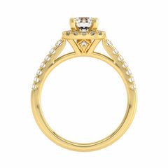 1 CT. Classic Halo Natural Diamond Enagegement Ring.