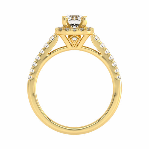 1 CT. Classic Halo Natural Diamond Enagegement Ring.