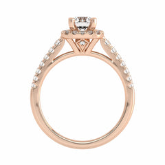 1 CT. Classic Halo Natural Diamond Enagegement Ring.