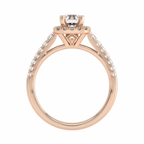 1 CT. Classic Halo Natural Diamond Enagegement Ring.