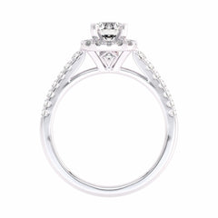 1 CT. Classic Halo Natural Diamond Enagegement Ring.