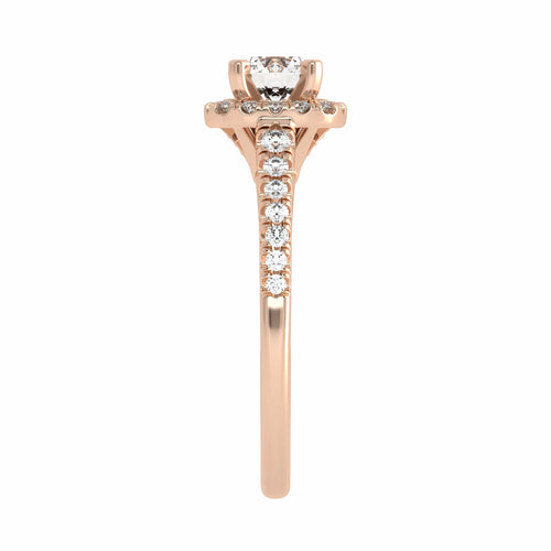 1 CT. Classic Halo Natural Diamond Enagegement Ring.