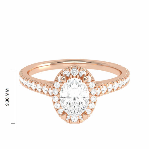 3/4 CT. Classic Halo Lab Created Diamond Enagegement Ring