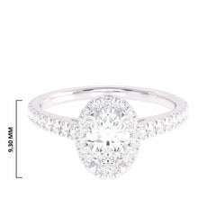 3/4 CT. Classic Halo Lab Created Diamond Enagegement Ring