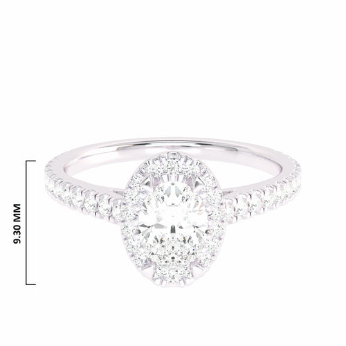 3/4 CT. Classic Halo Lab Created Diamond Enagegement Ring