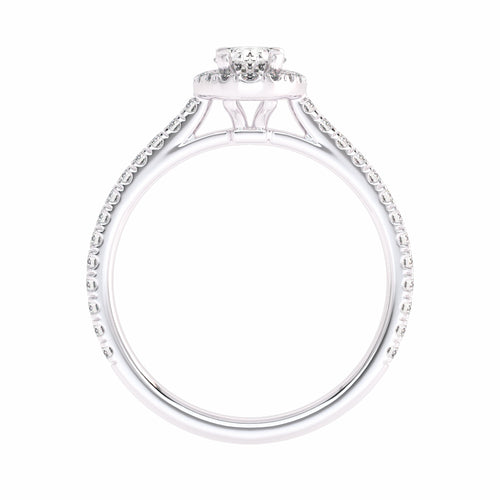 3/4 CT. Classic Halo Lab Created Diamond Enagegement Ring