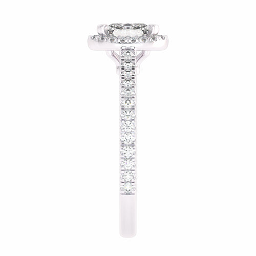 3/4 CT. Classic Halo Lab Created Diamond Enagegement Ring