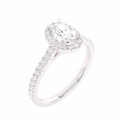 3/4 CT. Classic Halo Lab Created Diamond Enagegement Ring