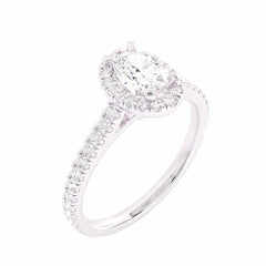 3/4 CT. Classic Halo Lab Created Diamond Enagegement Ring