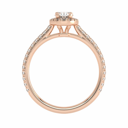 3/4 CT. Classic Halo Lab Created Diamond Enagegement Ring