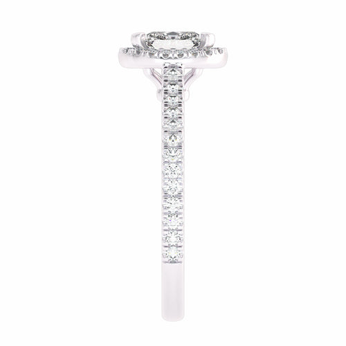 3/4 CT. Classic Halo Lab Created Diamond Enagegement Ring