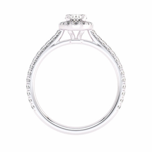 3/4 CT. Classic Halo Lab Created Diamond Enagegement Ring