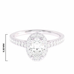 3/4 CT. Classic Halo Lab Created Diamond Enagegement Ring