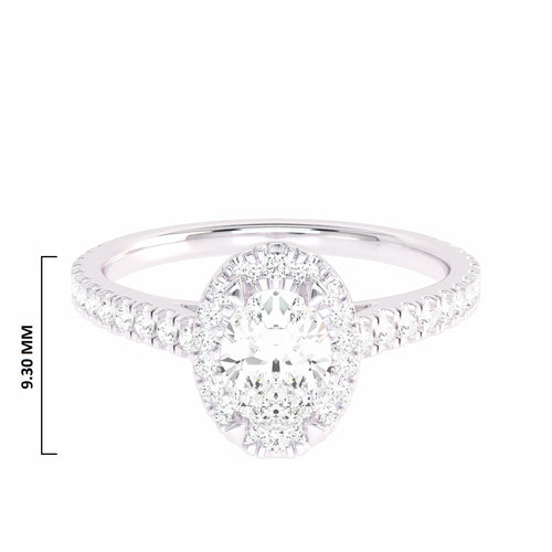 3/4 CT. Classic Halo Lab Created Diamond Enagegement Ring