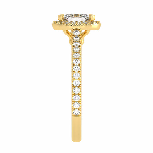 3/4 CT. Classic Halo Lab Created Diamond Enagegement Ring