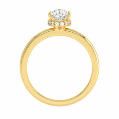 1 CT. Pear cut Solitaire  Hidden Halo Engagement Ring