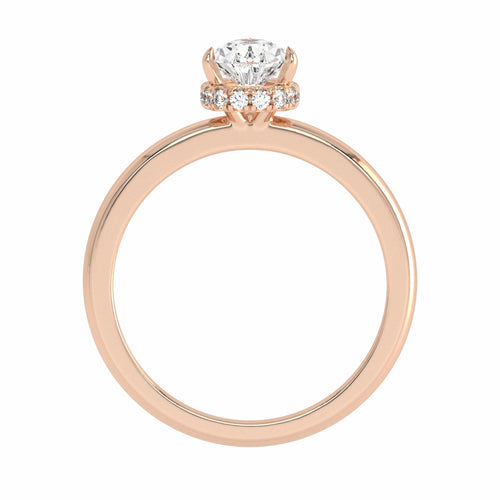 1 CT. Pear cut Solitaire  Hidden Halo Engagement Ring