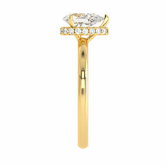 1 CT. Pear cut Solitaire  Hidden Halo Engagement Ring