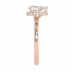 1 CT. Pear cut Solitaire  Hidden Halo Engagement Ring