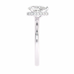 1 CT. Pear cut Solitaire  Hidden Halo Engagement Ring
