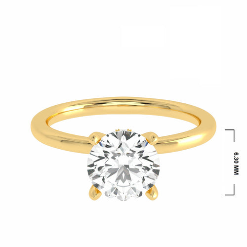 1 CT. Serenity Sparkle Round Solitaire Hidden Halo Engagement Ring