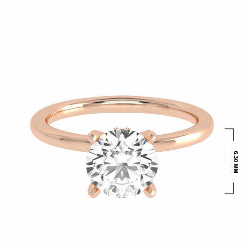 1 CT. Serenity Sparkle Round Solitaire Hidden Halo Engagement Ring