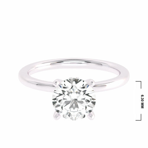 1 CT. Serenity Sparkle Round Solitaire Hidden Halo Engagement Ring