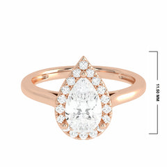 1 CT. Celestial Sparkle Pear Cut Lab created Diamond Halo Engagement Ring