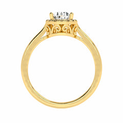 1 CT. Celestial Sparkle Pear Cut Lab created Diamond Halo Engagement Ring