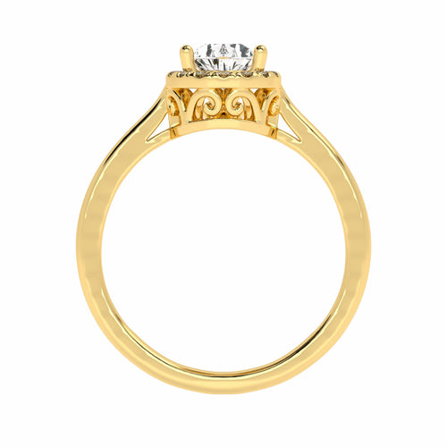 1 CT. Celestial Sparkle Pear Cut Lab created Diamond Halo Engagement Ring