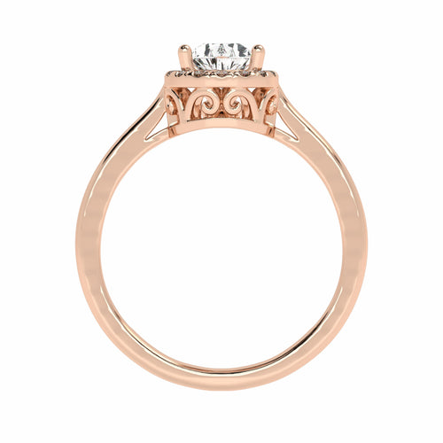 1 CT. Celestial Sparkle Pear Cut Lab created Diamond Halo Engagement Ring