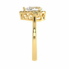 1 CT. Celestial Sparkle Pear Cut Lab created Diamond Halo Engagement Ring