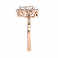 1 CT. Celestial Sparkle Pear Cut Lab created Diamond Halo Engagement Ring