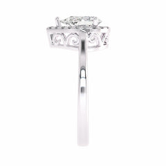 1 CT. Celestial Sparkle Pear Cut Lab created Diamond Halo Engagement Ring