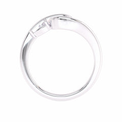 1 CT. Three stone Round and Pear bypass Lab created diamond Engagement Ring