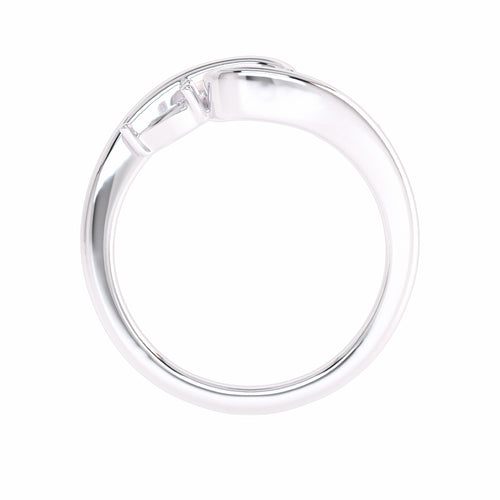 1 CT. Three stone Round and Pear bypass Lab created diamond Engagement Ring