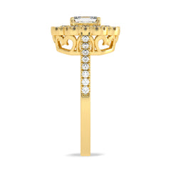 1 CT. Enigmatic Harmony Emerald and Round Diamond Engagement Ring