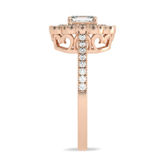 1 CT. Enigmatic Harmony Emerald and Round Diamond Engagement Ring