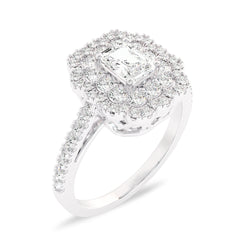 1 CT. Enigmatic Harmony Emerald and Round Diamond Engagement Ring