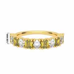 1 1/2 CT. Fancy Yellow Radiant Diamond Band Ring