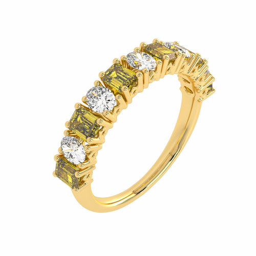 1 1/2 CT. Fancy Yellow Radiant Diamond Band Ring