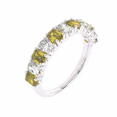 1 1/2 CT. Fancy Yellow Radiant Diamond Band Ring