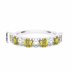 1 1/2 CT. Fancy Yellow Radiant Diamond Band Ring