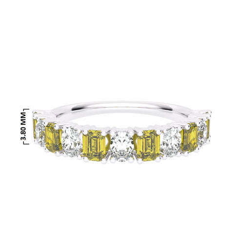1 1/2 CT. Fancy Yellow Radiant Diamond Band Ring